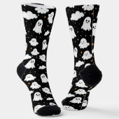 Spooky Niedlich Halloween Ghost Cloudy Star Sky Socken (Gewinkelt)