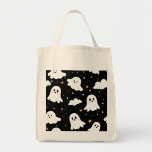 Spooky Niedlich Halloween Ghost Cloudy Star Sky Tragetasche