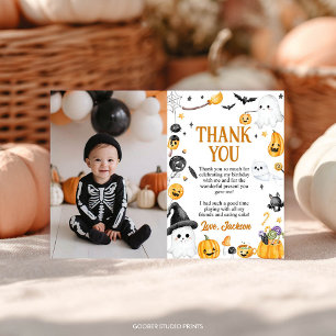 Spooky Niedlich Halloween Ghost Geburtstagsparty F Dankeskarte