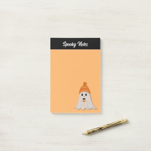 Spooky Niedlich Halloween Ghost Post-it Klebezettel (Auf Schreibtisch)