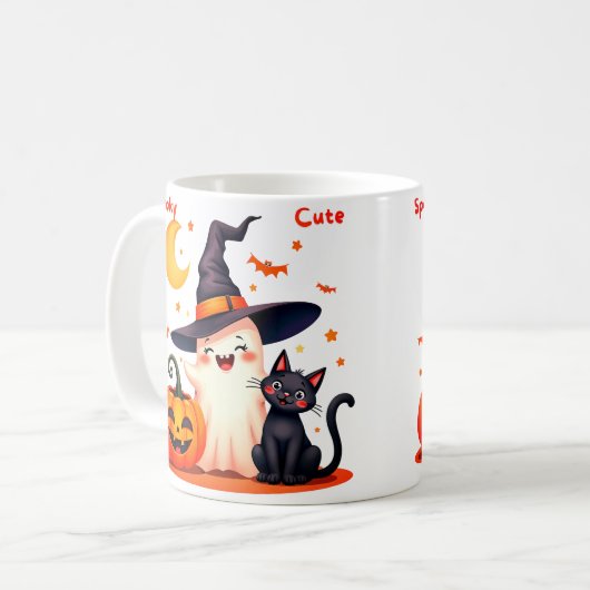 Spooky Niedlich Halloween Kaffeetasse (Vorderseite Links)