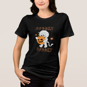 Spooky Niedlich Halloween - Pumpkin & Ghosts Vibes Tri-Blend Shirt