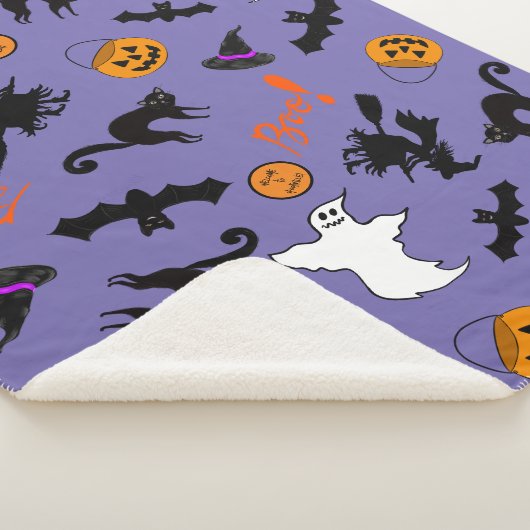 Spooky Niedlich Halloween Sherpa Fleece Blanket Sherpadecke (3/4)