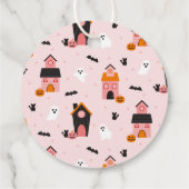 Spooky Niedlich Halloween Spuk Häuser Geschenkanhänger (Rückseite)