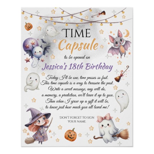 Spooky Niedlich Happy Boo Halloween Time Kapsel Poster (Vorderseite)