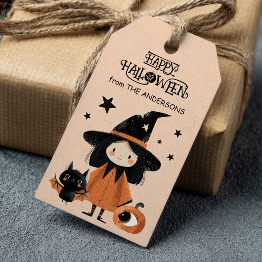 Spooky Niedlich Hexenfarbenfroh Halloween Geschenkanhänger
