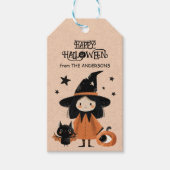 Spooky Niedlich Hexenfarbenfroh Halloween Geschenkanhänger (Vorderseite)