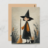 Spooky Niedlich HexenfarbenHalloween Postkarte (Vorne/Hinten)