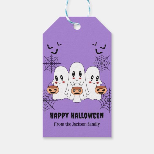 Spooky Niedlich Kawaii Cartoon Ghost Halloween-Par Geschenkanhänger (Vorderseite)