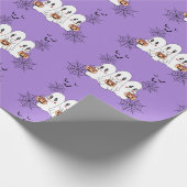 Spooky Niedlich Kawaii Cartoon Ghost Halloween-Par Geschenkpapier (Ecke)