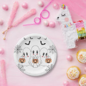 Spooky Niedlich Kawaii Cartoon Ghost Halloween-Par Pappteller (Party)