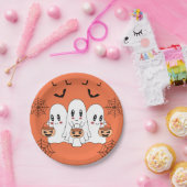Spooky Niedlich Kawaii Cartoon Ghost Halloween-Par Pappteller (Party)
