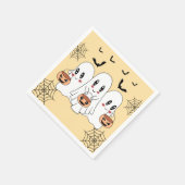 Spooky Niedlich Kawaii Cartoon Ghost Halloween-Par Serviette (Ecke)