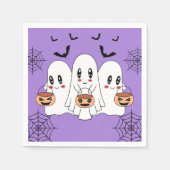 Spooky Niedlich Kawaii Cartoon Ghost Halloween-Par Serviette (Vorderseite)