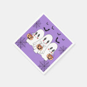 Spooky Niedlich Kawaii Cartoon Ghost Halloween-Par Serviette (Ecke)