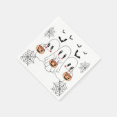 Spooky Niedlich Kawaii Cartoon Ghost Halloween-Par Serviette (Ecke)