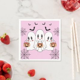 Spooky Niedlich Kawaii Cartoon Ghost Halloween-Par Serviette