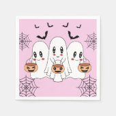 Spooky Niedlich Kawaii Cartoon Ghost Halloween-Par Serviette (Vorderseite)