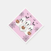 Spooky Niedlich Kawaii Cartoon Ghost Halloween-Par Serviette (Ecke)