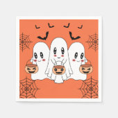 Spooky Niedlich Kawaii Cartoon Ghost Halloween-Par Serviette (Vorderseite)