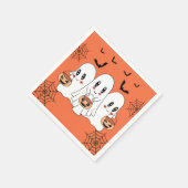 Spooky Niedlich Kawaii Cartoon Ghost Halloween-Par Serviette (Ecke)
