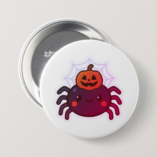Spooky Niedlich Kawaii Halloween Spider Button (Vorne & Hinten)