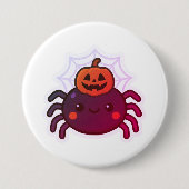 Spooky Niedlich Kawaii Halloween Spider Button (Vorderseite)