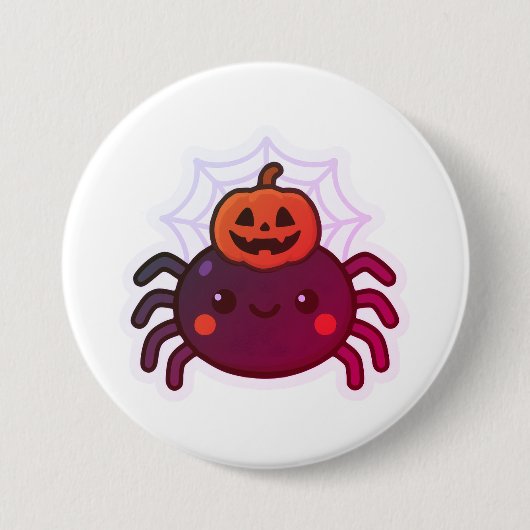 Spooky Niedlich Kawaii Halloween Spider Button (Vorderseite)