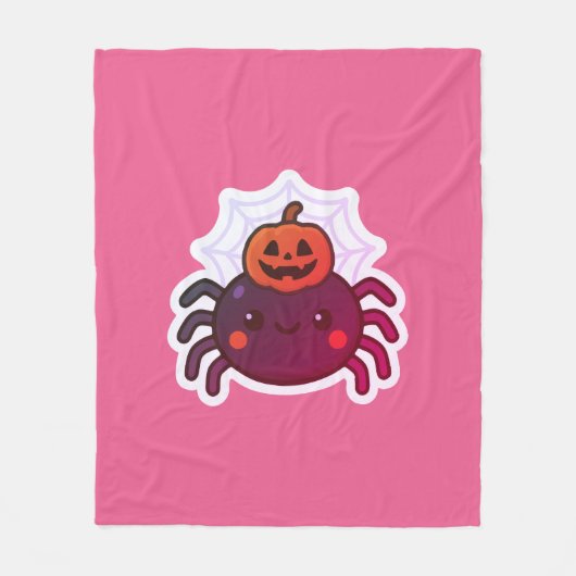 Spooky Niedlich Kawaii Halloween Spider Fleecedecke (Vorderseite)