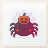 Spooky Niedlich Kawaii Halloween Spider Glasuntersetzer (Vorderseite)