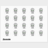 Spooky Niedlich Kawaii Zombie Mummy Halloween Runder Aufkleber (Blatt)