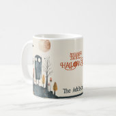 Spooky Niedlich Monster Fall Landschaft glücklich  Kaffeetasse (Vorderseite Links)