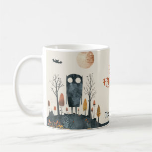 Spooky Niedlich Monster Fall Landschaft glücklich Kaffeetasse