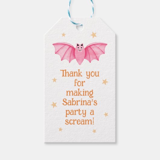 Spooky Niedlich Pastel Bat Halloween Geschenkanhänger (Vorderseite)