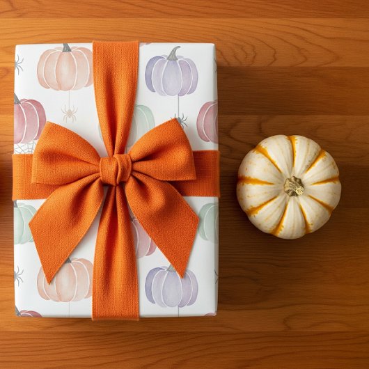 Spooky Niedlich Pastel Pumpkin und Spirit Hallowee Geschenkpapier