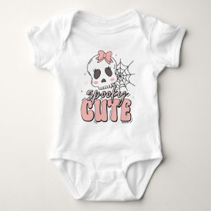 Spooky Niedlich Pink Halloween Name Geburtstag Baby Strampler