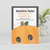 Spooky Niedlich Pumpkin Head Halloween-Party Einladung (Stehend Vorderseite)