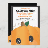 Spooky Niedlich Pumpkin Head Halloween-Party Einladung (Vorne/Hinten)
