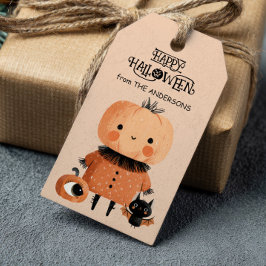 Spooky Niedlich Pumpkin Monster Wasserfarbe Hallow Geschenkanhänger