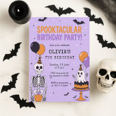 Spooky Niedlich Skeleton & Ghost Geburtstag Einladung