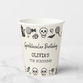 Spooky Niedlich Skeleton & Ghost Halloween Geburts Pappbecher (Vorderseite)