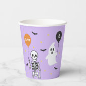 Spooky Niedlich Skeleton & Ghost Halloween Geburts Pappbecher (Vorderseite)