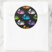 Spooky Niedlich Skeleton Ostersonniges Muster Runder Aufkleber (Tasche)