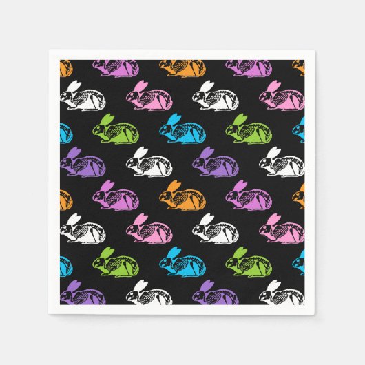 Spooky Niedlich Skeleton Ostersonniges Muster Serviette (Vorderseite)