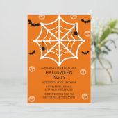 Spooky-Niedlich Spider Web Halloween-Party Einladu Einladung (Stehend Vorderseite)