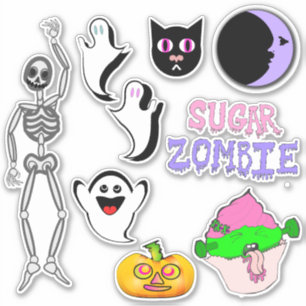 Spooky Niedlich Stickers Set Aufkleber