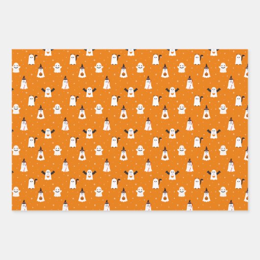 Spooky Niedlich Trick oder Treat Halloween Muster Geschenkpapier Set (Vorderseite)
