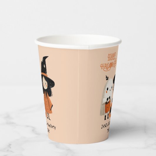 Spooky Niedlich Witch & Ghost Halloween Party Pappbecher (Rechts)
