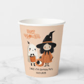 Spooky Niedlich Witch & Ghost Halloween Party Pappbecher (Vorderseite)