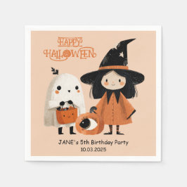 Spooky Niedlich Witch & Ghost Halloween Party Serviette